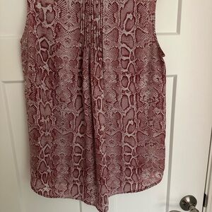 Chelsea & Theodore Women's Shirt Top Tunic Sleeveless Sz Small S Pink Python